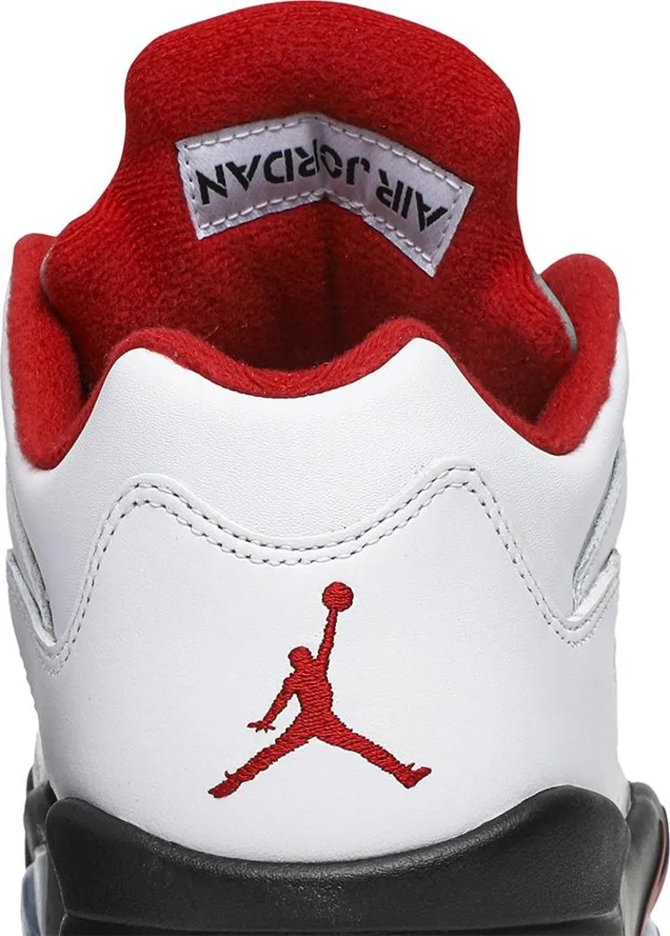 Air Jordan 5 Low Golf Fire Red Cleats, White