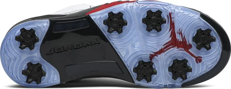 Air Jordan 5 Low Golf Fire Red Cleats, White