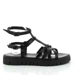 Antichi Romani 103 Black Roman Slingback Sandals