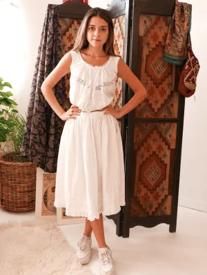 Antique Cotton Skirt & Camisole Set