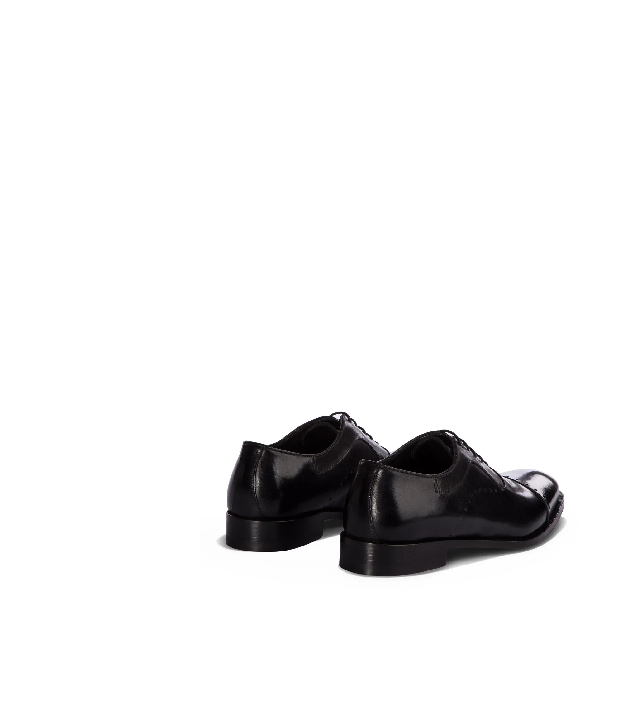 Black brogue leather oxford shoes
