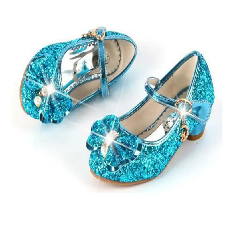 Butterfly Design Kids Girls Bowknot Glitter Party Shoes