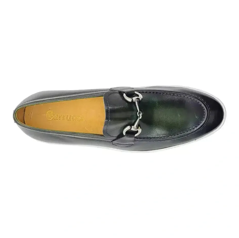 Carrucci Mens Olive Green Fashion Sneaker With Buckle Casual Shoes