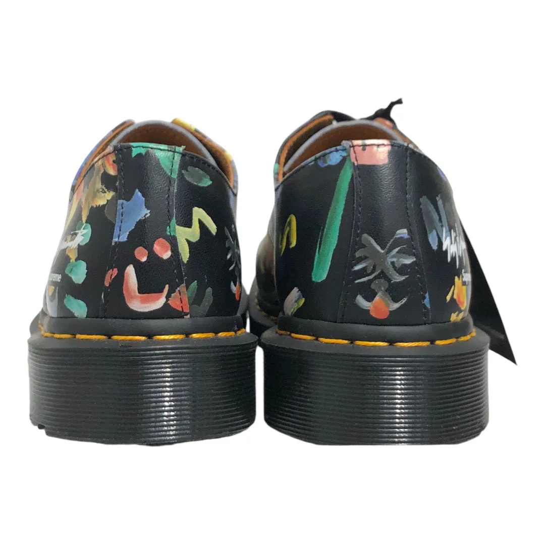 Dr.Martens/Supreme/YOHJI YAMAMOTO/Loafers/US 8/All Over Print/Leather/BLK/PRINTED OXFORD SHOES
