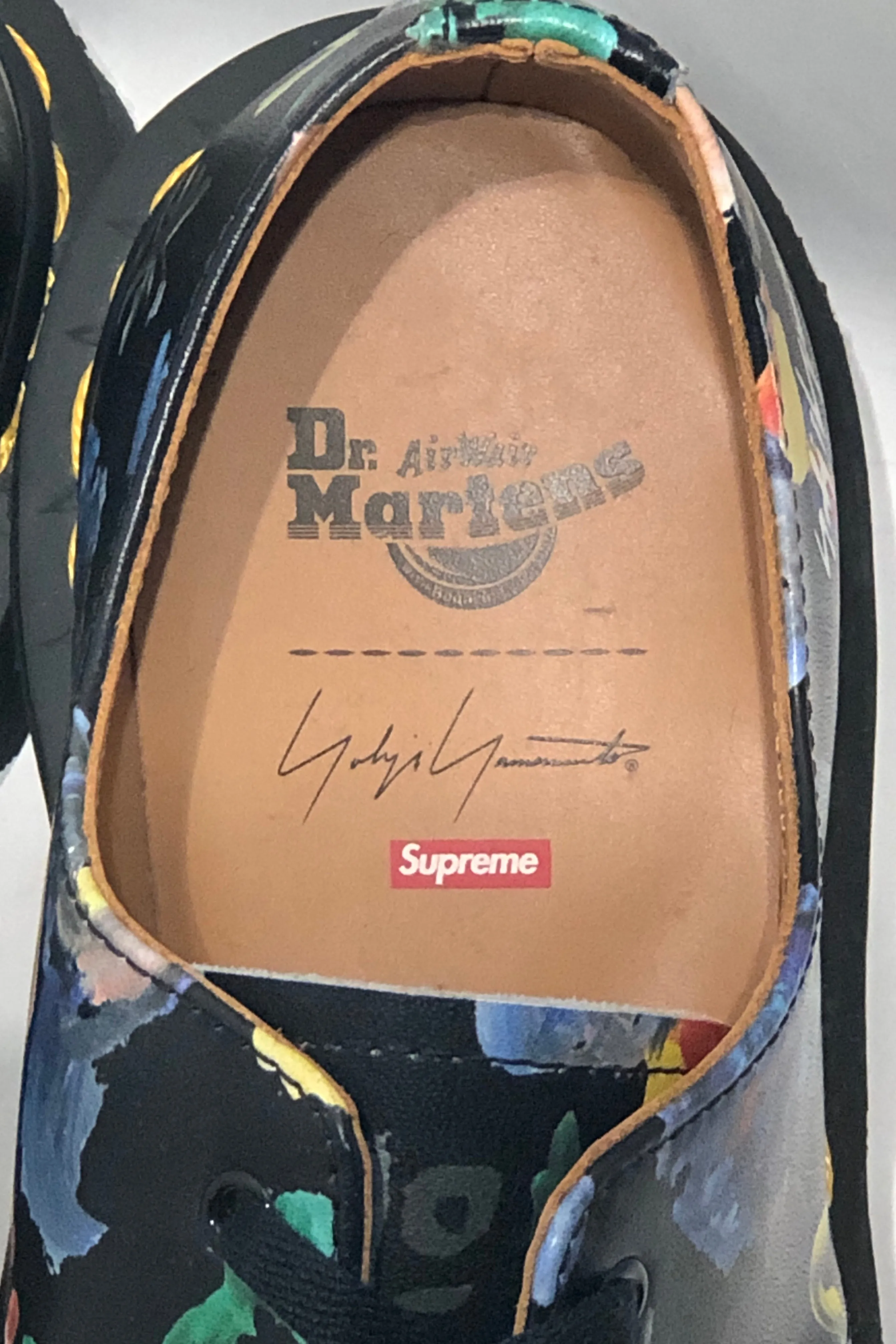 Dr.Martens/Supreme/YOHJI YAMAMOTO/Loafers/US 8/All Over Print/Leather/BLK/PRINTED OXFORD SHOES
