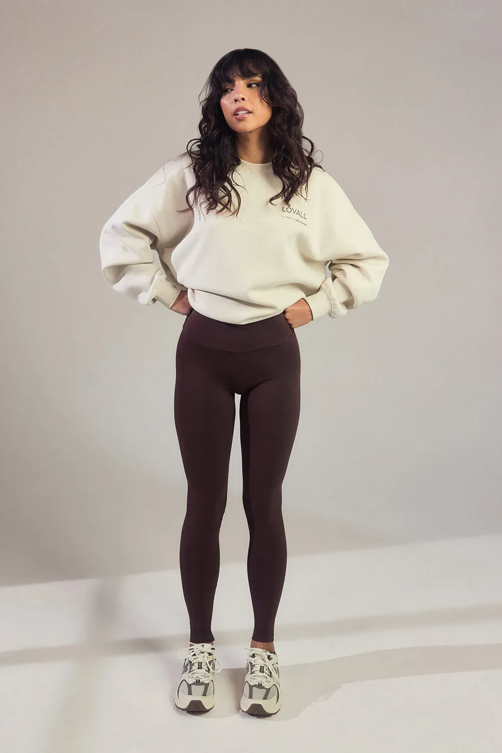 Everyday High Waisted Leggings - Chocolate Brown
