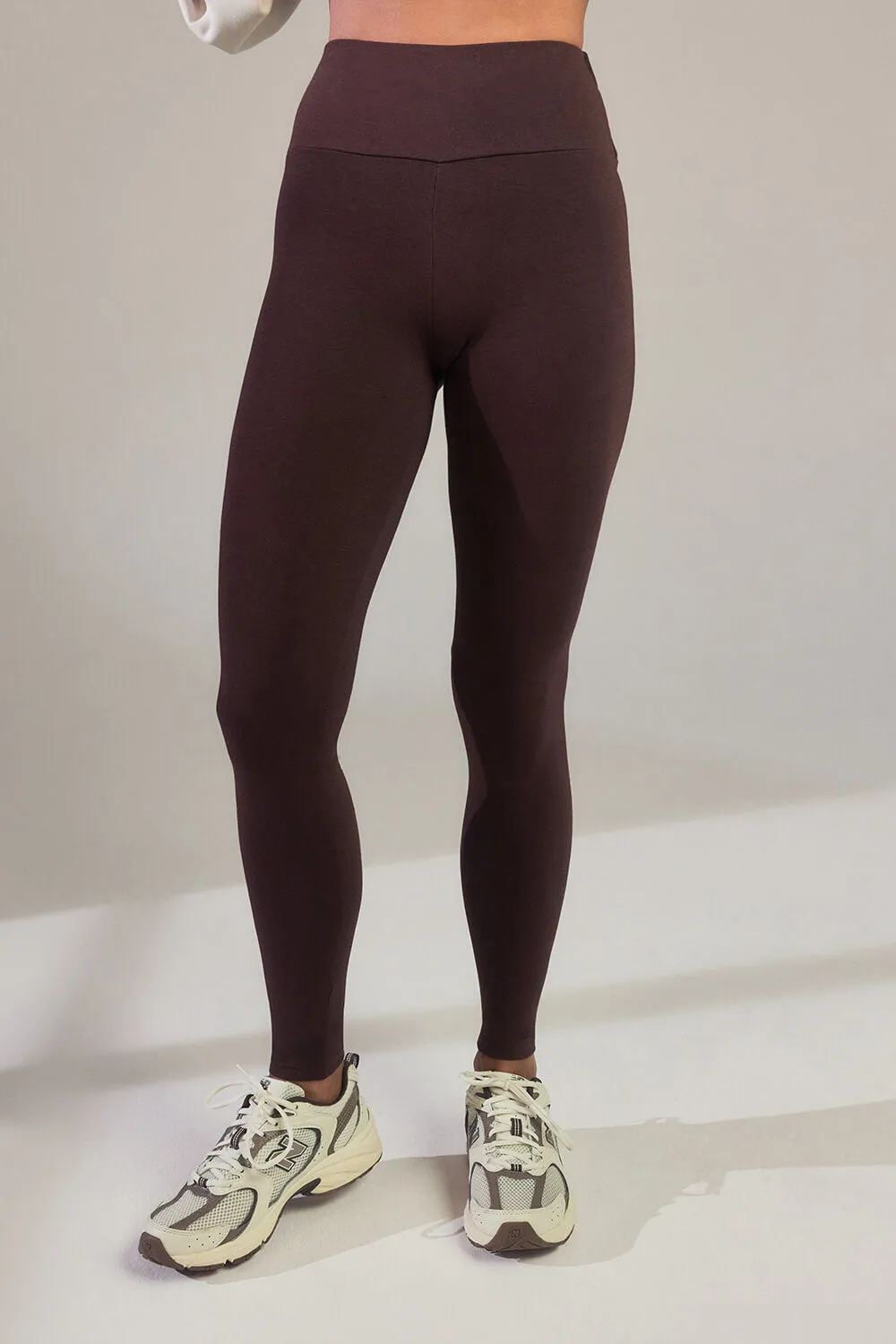 Everyday High Waisted Leggings - Chocolate Brown