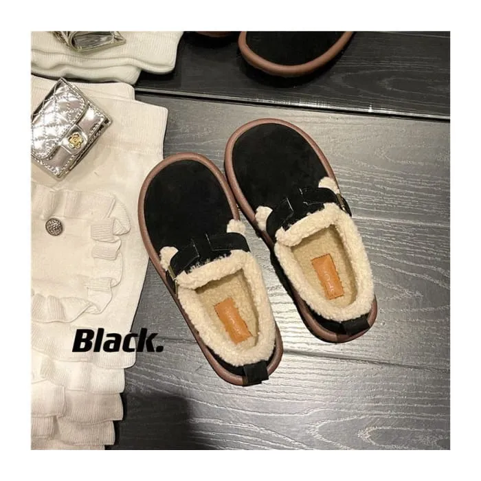 Fleece-Lined Buckled Loafers