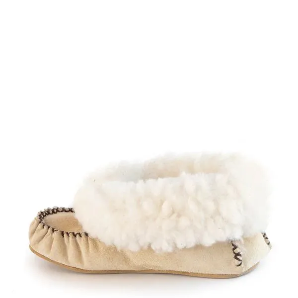 Groundcover Kids Sheepskin Moccasins - Beige