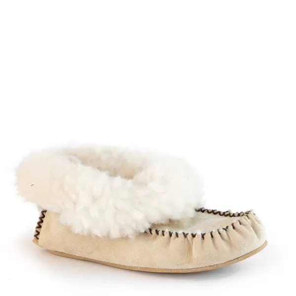 Groundcover Kids Sheepskin Moccasins - Beige