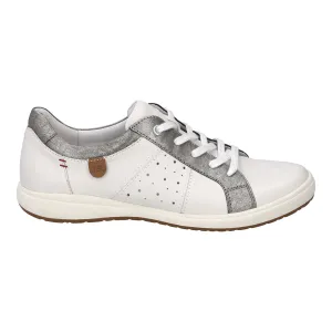 Josef Seibel Women's Caren 38 Casual Leather Trainers Platinum Silver
