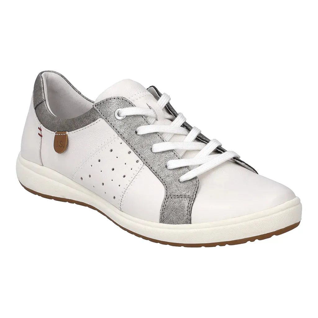Josef Seibel Women's Caren 38 Casual Leather Trainers Platinum Silver