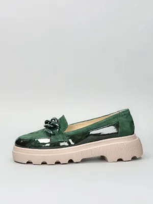 LEATHER MOCCASINS - GREEN