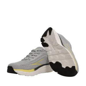 Mens Grey Lace Running Shoes