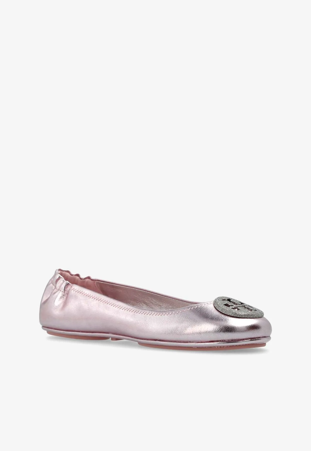 Minnie Travel Metallic-Leather Ballet Flats