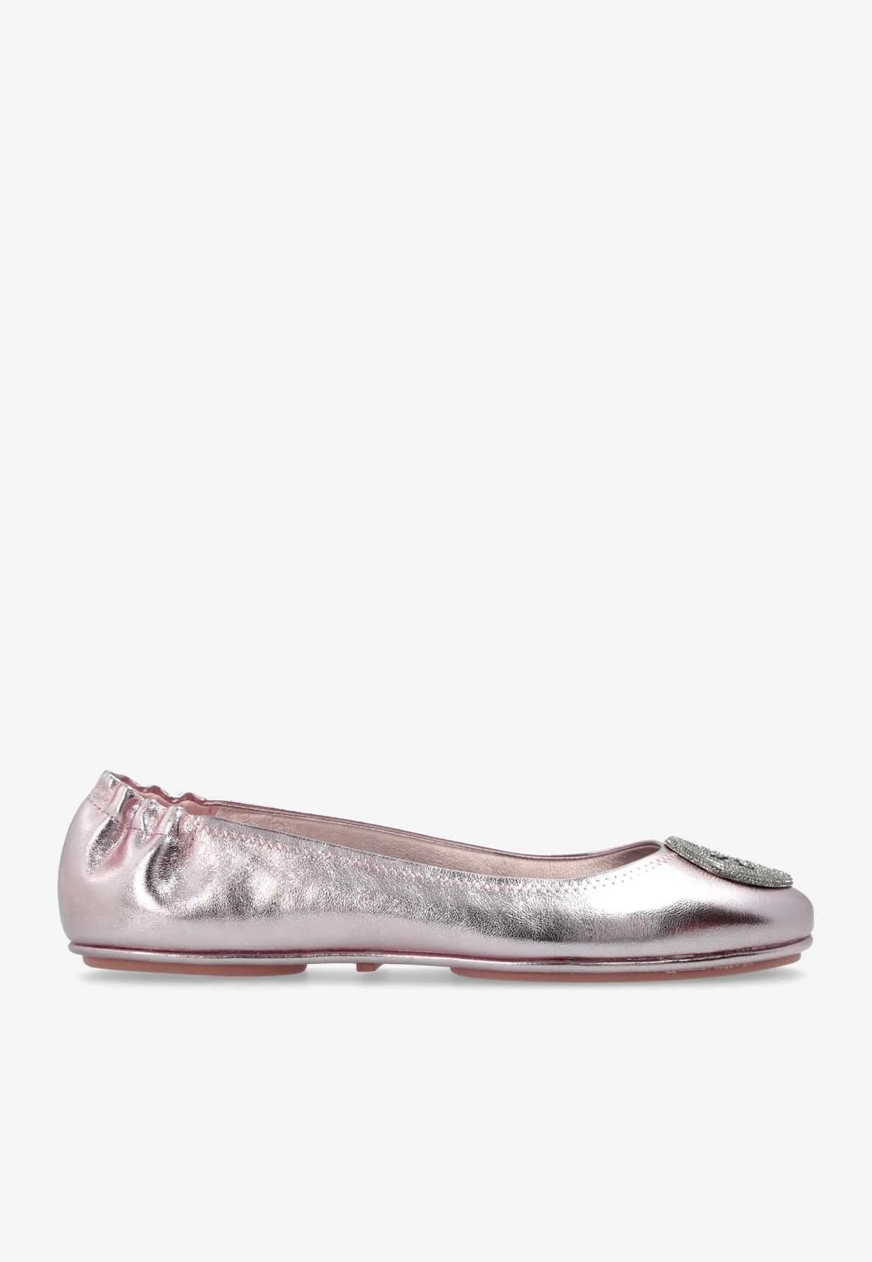 Minnie Travel Metallic-Leather Ballet Flats