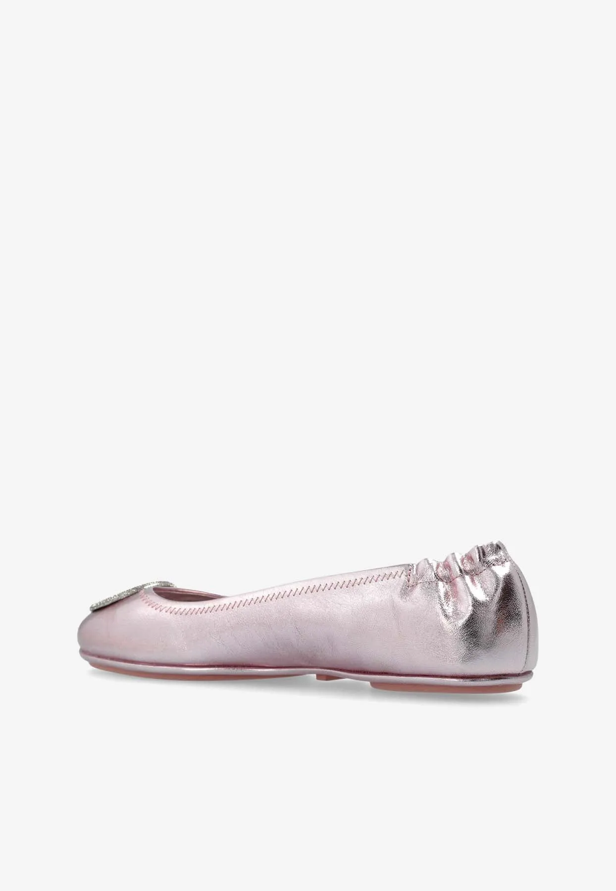 Minnie Travel Metallic-Leather Ballet Flats