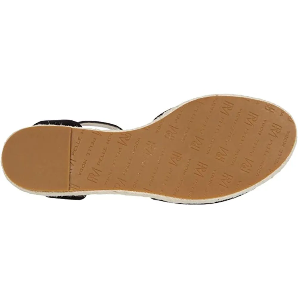 Oxford Black Suede Pelle Moda Espadrille Sandals
