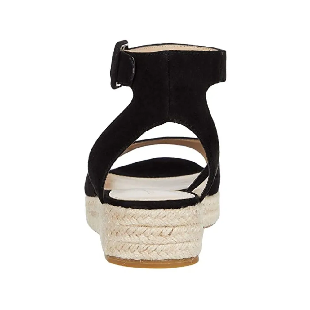 Oxford Black Suede Pelle Moda Espadrille Sandals