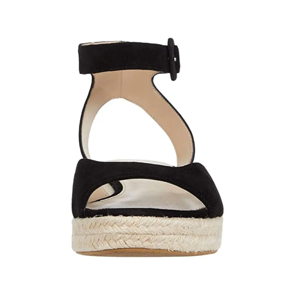 Oxford Black Suede Pelle Moda Espadrille Sandals