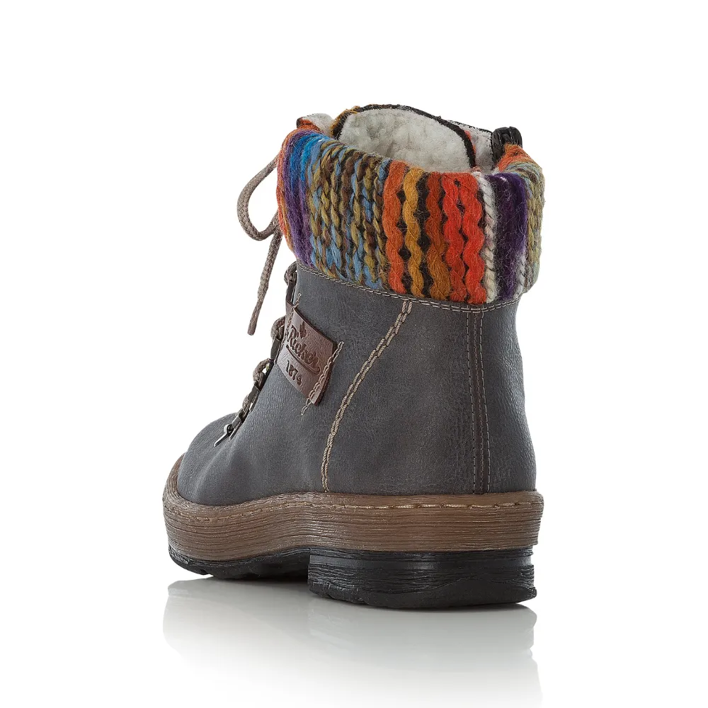 Rieker Felicitas 43 Basalt/Nuss Boot (Women's)