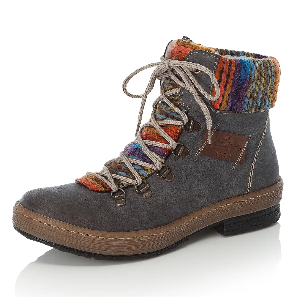 Rieker Felicitas 43 Basalt/Nuss Boot (Women's)