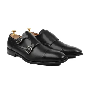 Sanford - Men's Black Calf Leather Double Monkstrap