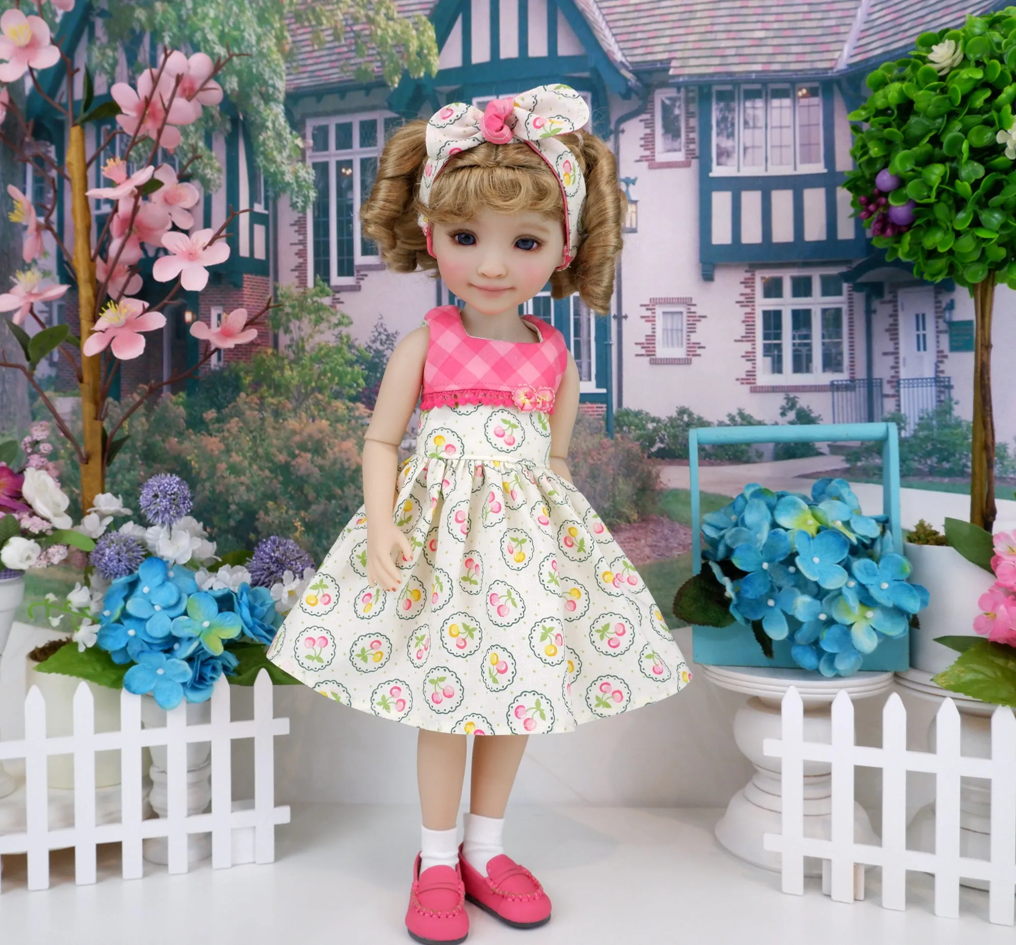 Sweet Cherries - dress with loafers for Ruby Red Fashion Friends doll