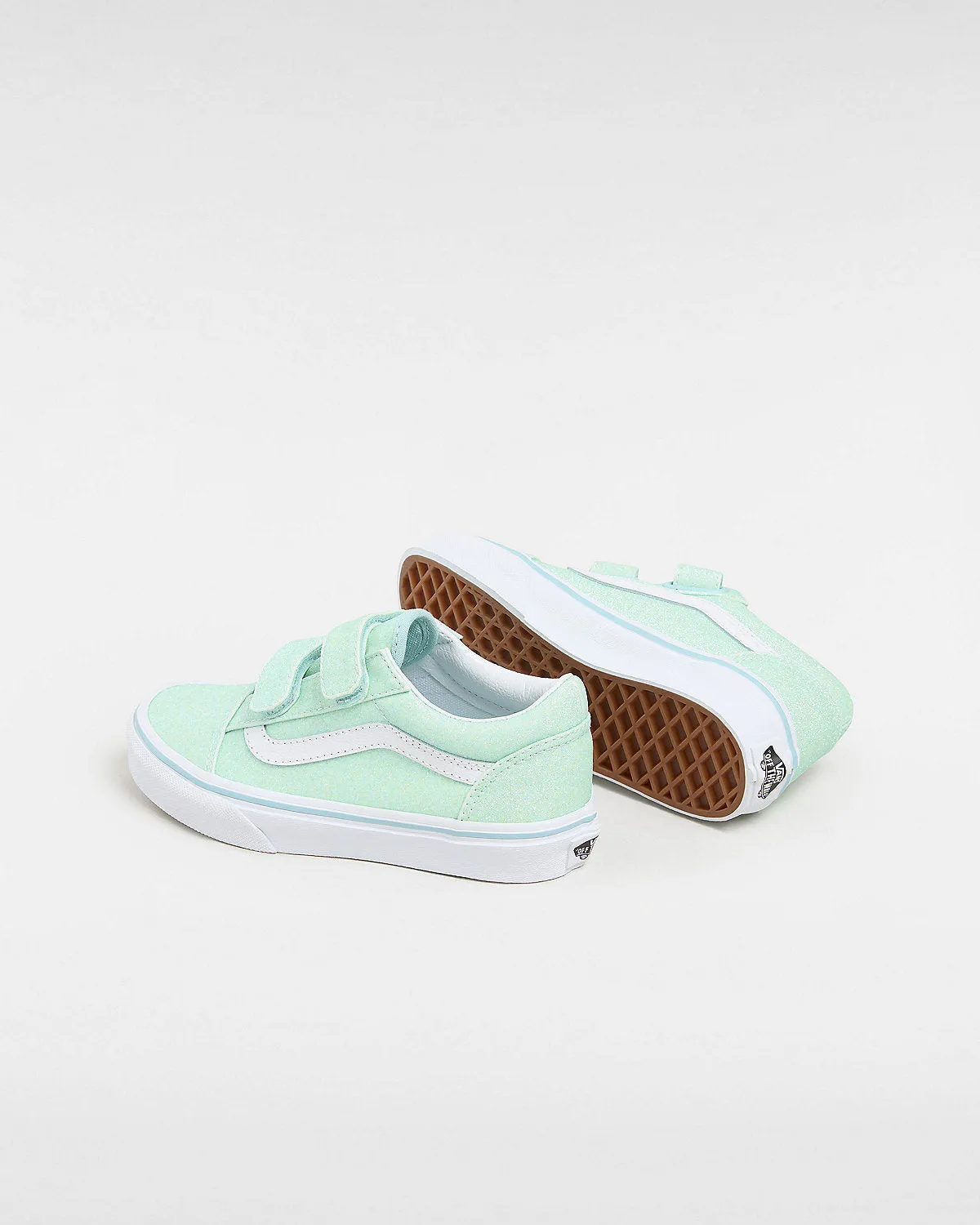 VANS Kids Old Skool V Trainers - Glitter Blue