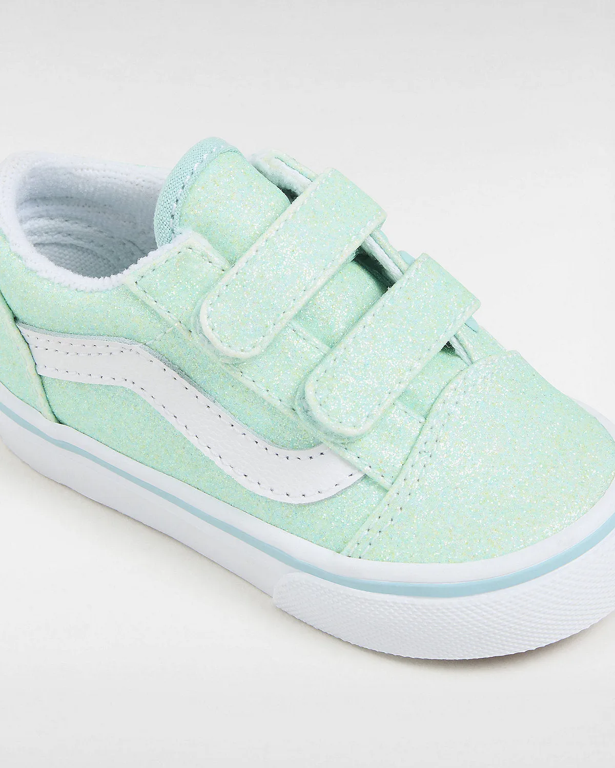 VANS Toddler Old Skool V Glitter Trainers - Light Blue