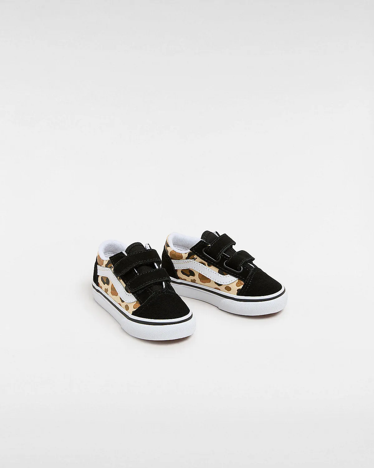 VANS Toddler Old Skool V Leopard Glitter Trainers - Black / Brown