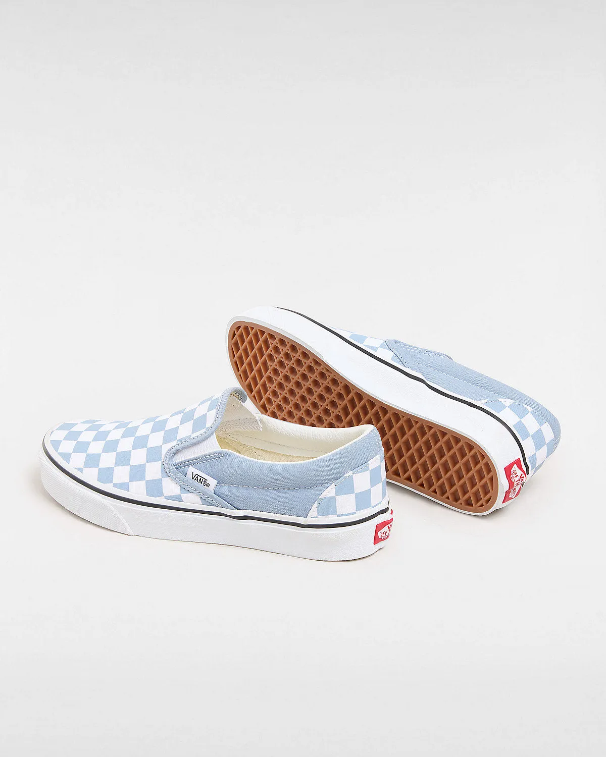 VANS Unisex Classic Slip-On Color Theory Checkerboard Trainers - Dusty Blue
