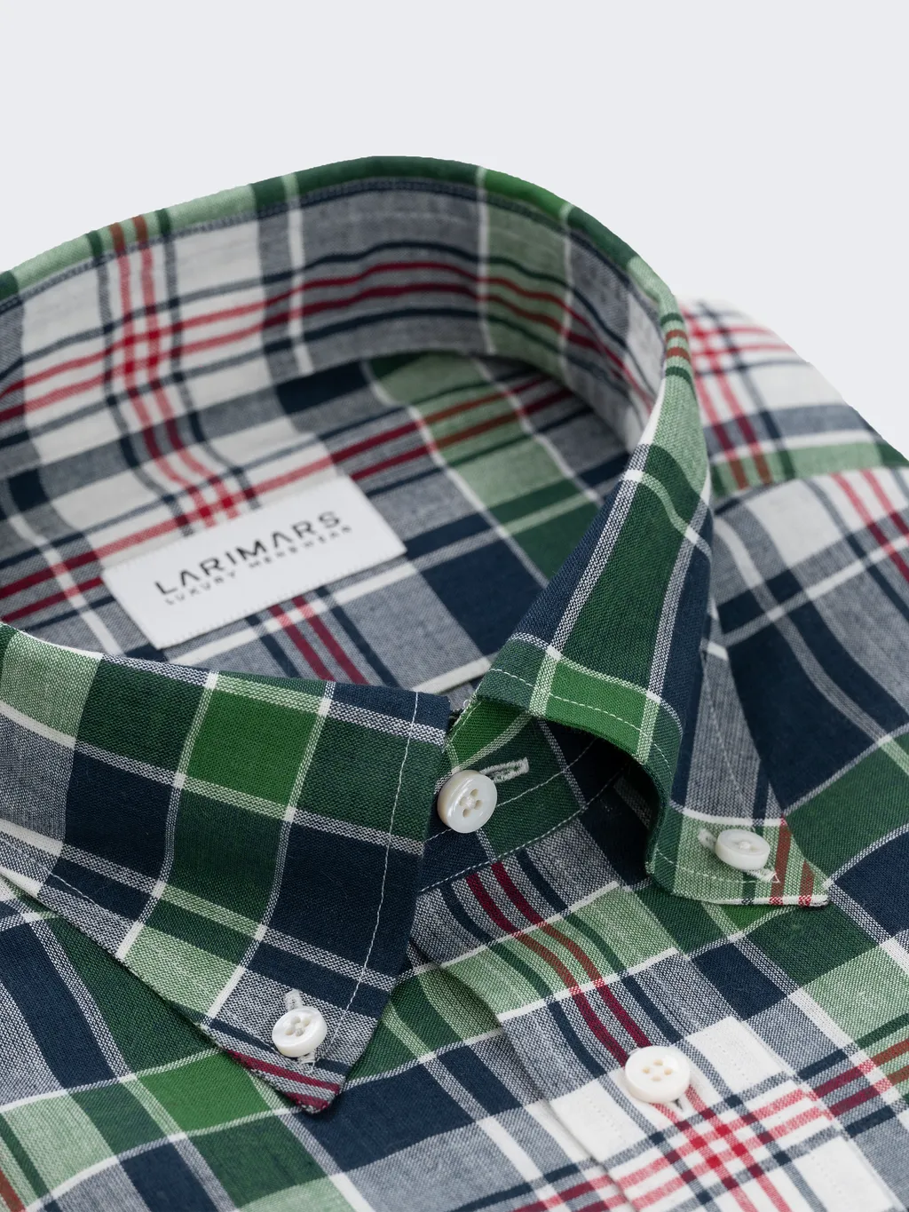 White & Green Madras Check