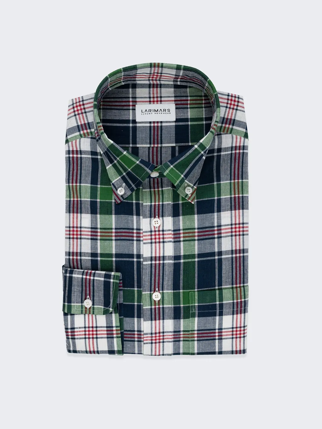 White & Green Madras Check