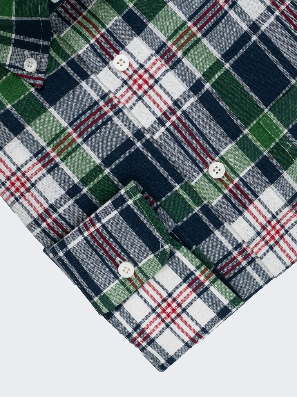 White & Green Madras Check