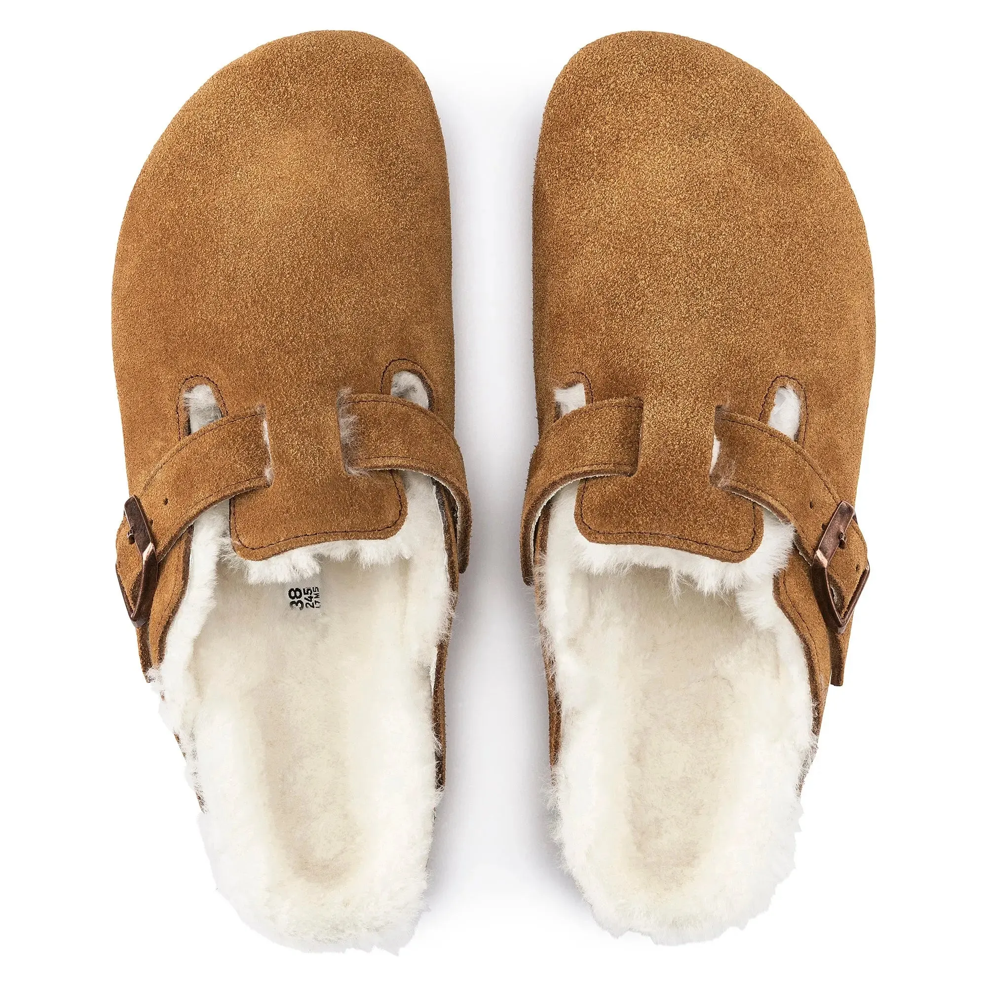 Womens Birkenstock Boston Shearling  Cozy Suede Clog with Plush Lining