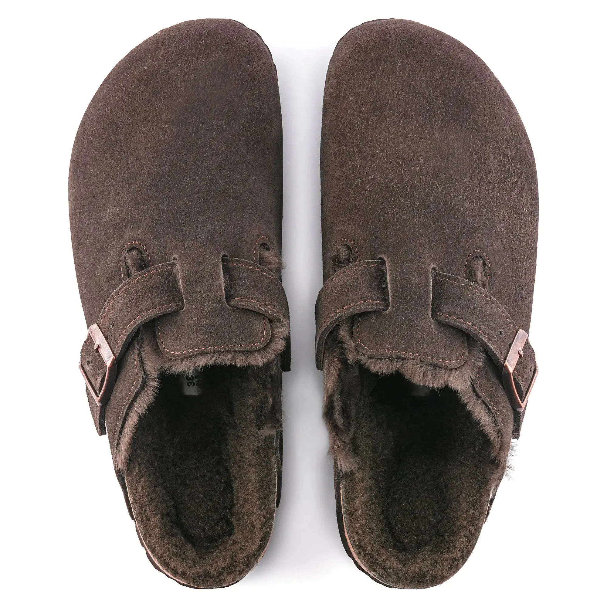 Womens Birkenstock Boston Shearling  Cozy Suede Clog with Plush Lining