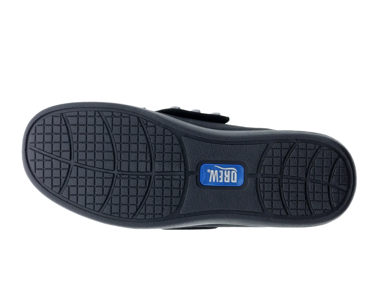 Women's Bouquet Velcro Shoe WIDE in Black Stretch Leather