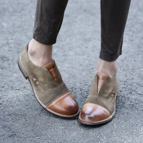 Women's Oxford Shoes Stitching Vintage Loafers
